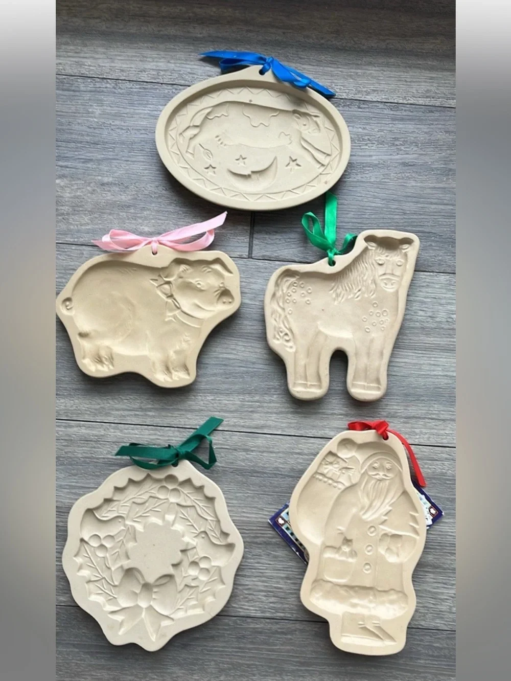 Set of 5 brown bag cookies vintage molds